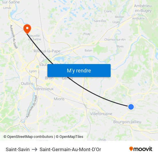 Saint-Savin to Saint-Germain-Au-Mont-D'Or map