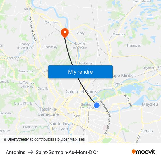 Antonins to Saint-Germain-Au-Mont-D'Or map