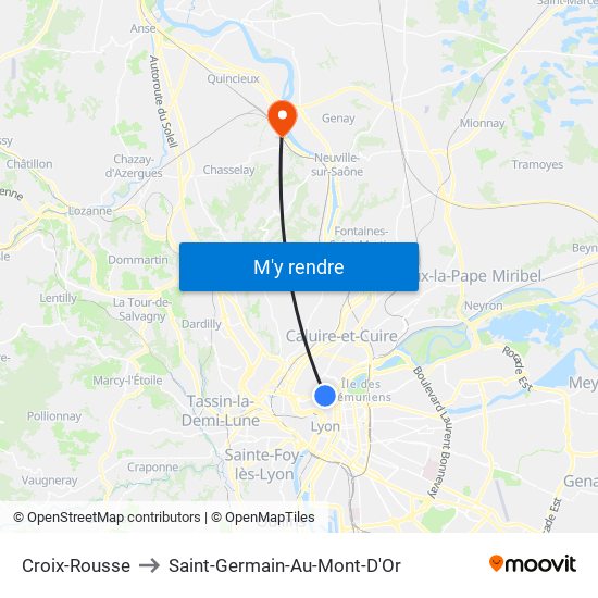 Croix-Rousse to Saint-Germain-Au-Mont-D'Or map