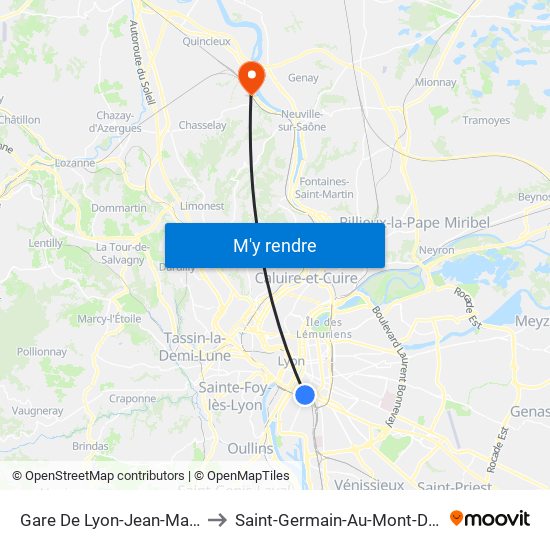 Gare De Lyon-Jean-Macé to Saint-Germain-Au-Mont-D'Or map