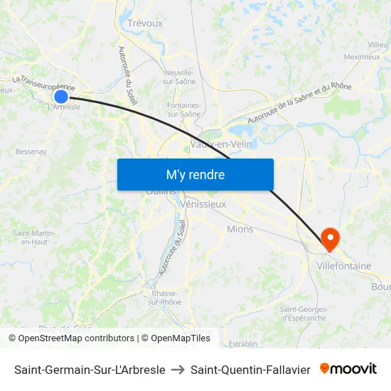 Saint-Germain-Sur-L'Arbresle to Saint-Quentin-Fallavier map