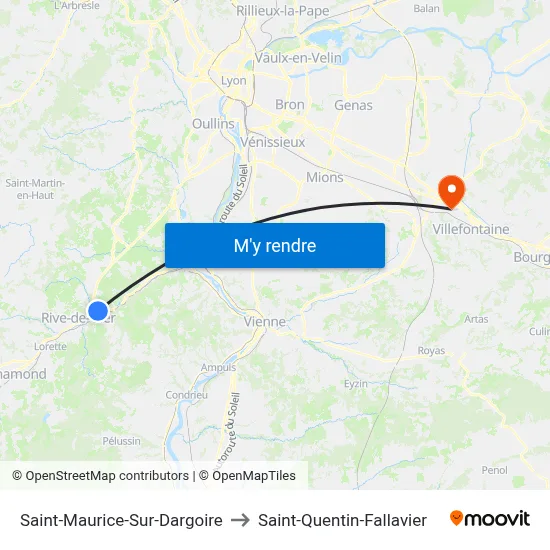Saint-Maurice-Sur-Dargoire to Saint-Quentin-Fallavier map