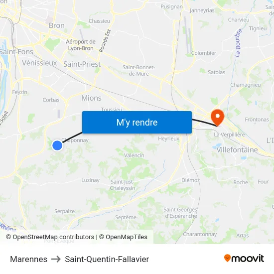 Marennes to Saint-Quentin-Fallavier map