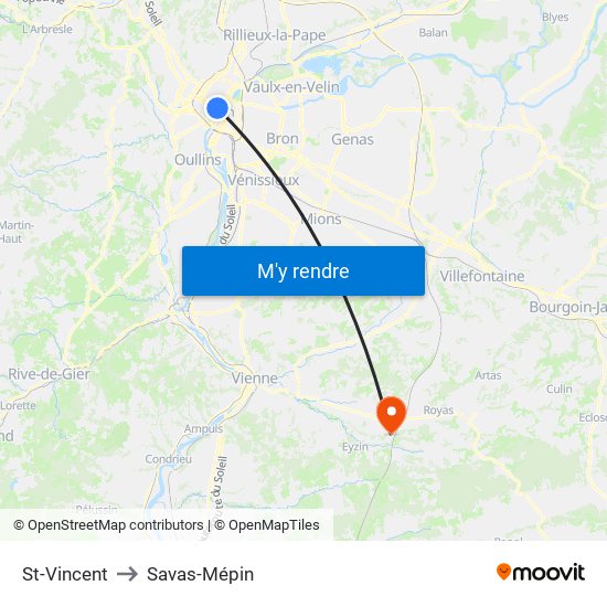 St-Vincent to Savas-Mépin map