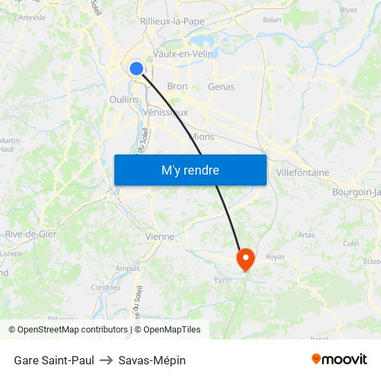 Gare Saint-Paul to Savas-Mépin map