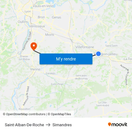 Saint-Alban-De-Roche to Simandres map