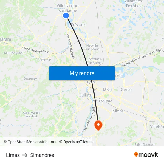 Limas to Simandres map