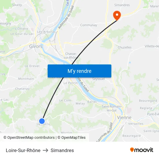 Loire-Sur-Rhône to Simandres map