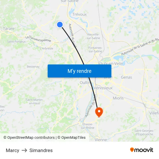 Marcy to Simandres map