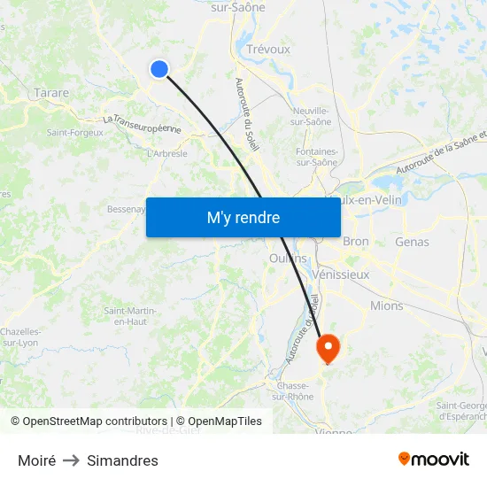 Moiré to Simandres map