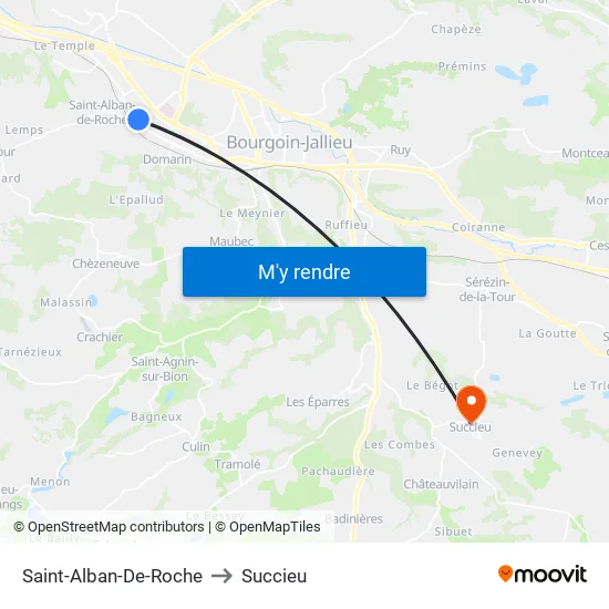 Saint-Alban-De-Roche to Succieu map