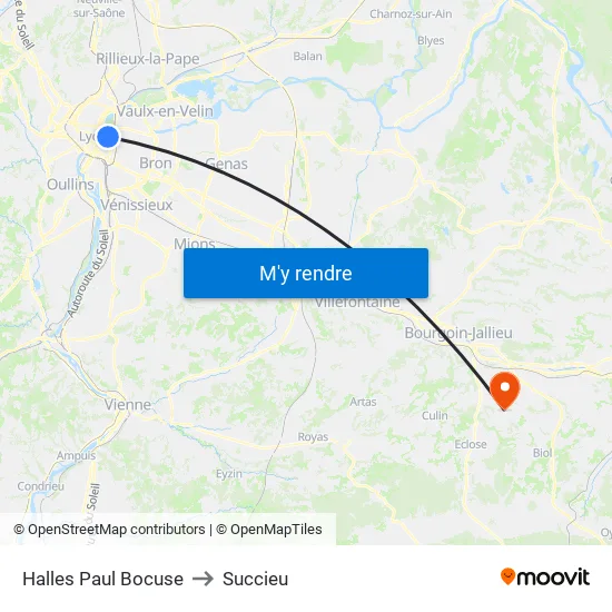 Halles Paul Bocuse to Succieu map