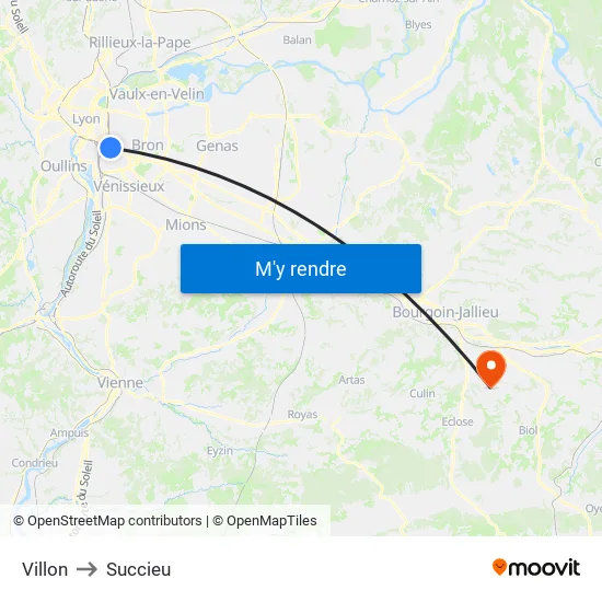 Villon to Succieu map