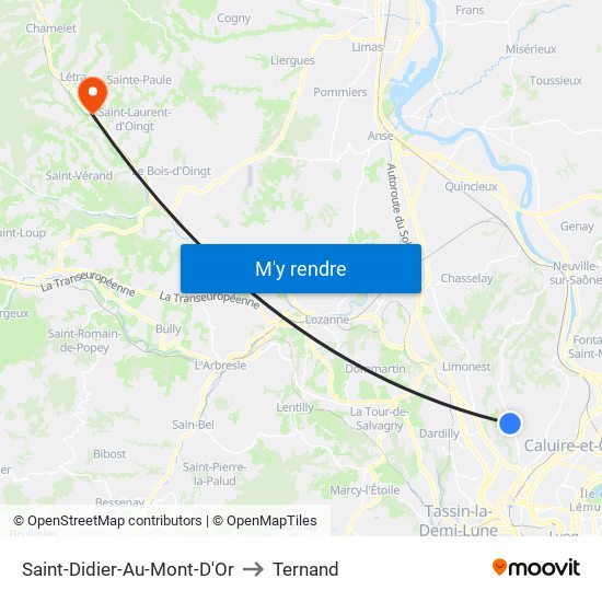 Saint-Didier-Au-Mont-D'Or to Ternand map