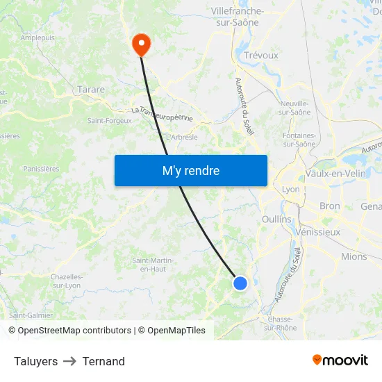 Taluyers to Ternand map