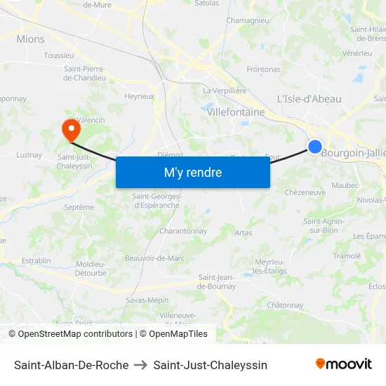 Saint-Alban-De-Roche to Saint-Just-Chaleyssin map