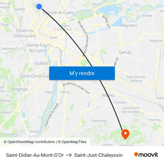 Saint-Didier-Au-Mont-D'Or to Saint-Just-Chaleyssin map