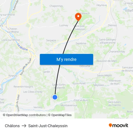 Châlons to Saint-Just-Chaleyssin map