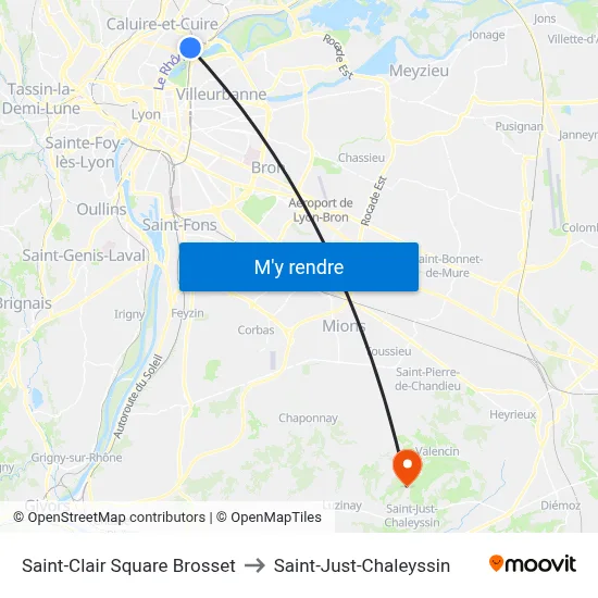 Saint-Clair Square Brosset to Saint-Just-Chaleyssin map