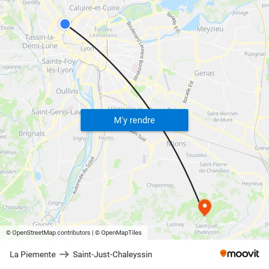 La Piemente to Saint-Just-Chaleyssin map