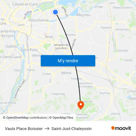 Vaulx Place Boissier to Saint-Just-Chaleyssin map
