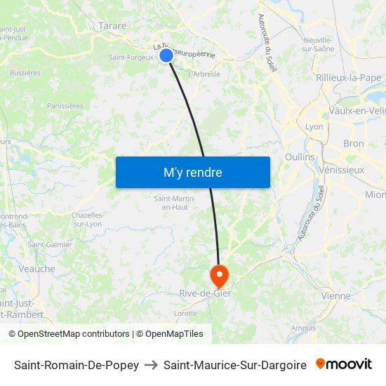 Saint-Romain-De-Popey to Saint-Maurice-Sur-Dargoire map