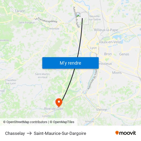 Chasselay to Saint-Maurice-Sur-Dargoire map