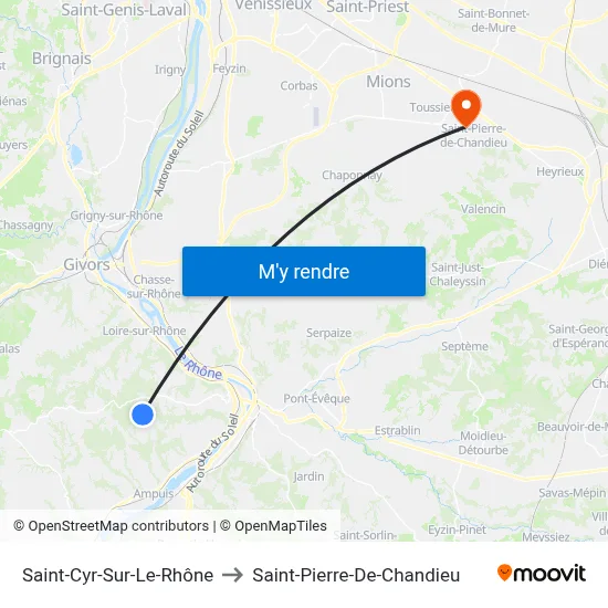 Saint-Cyr-Sur-Le-Rhône to Saint-Pierre-De-Chandieu map