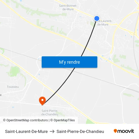 Saint-Laurent-De-Mure to Saint-Pierre-De-Chandieu map