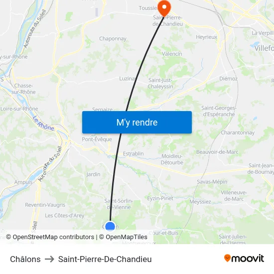 Châlons to Saint-Pierre-De-Chandieu map