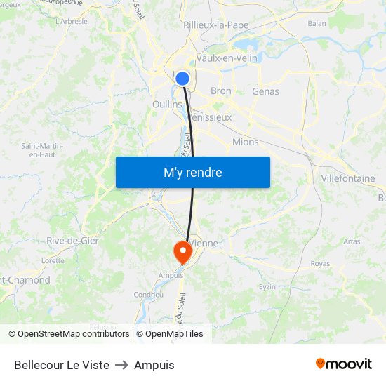 Bellecour Le Viste to Ampuis map