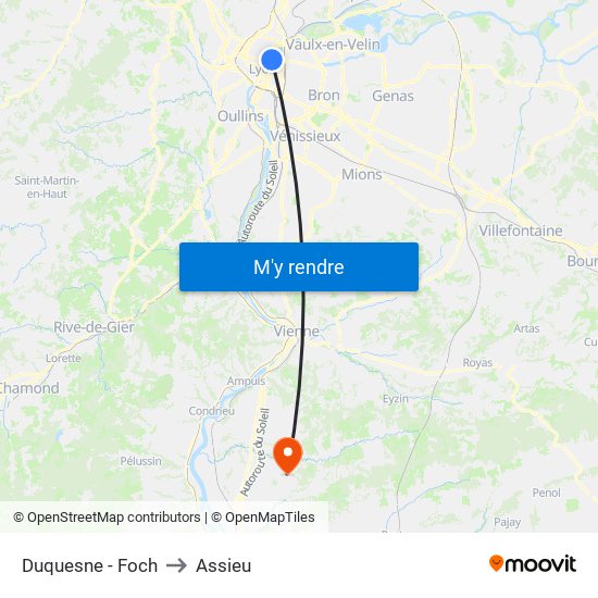 Duquesne - Foch to Assieu map