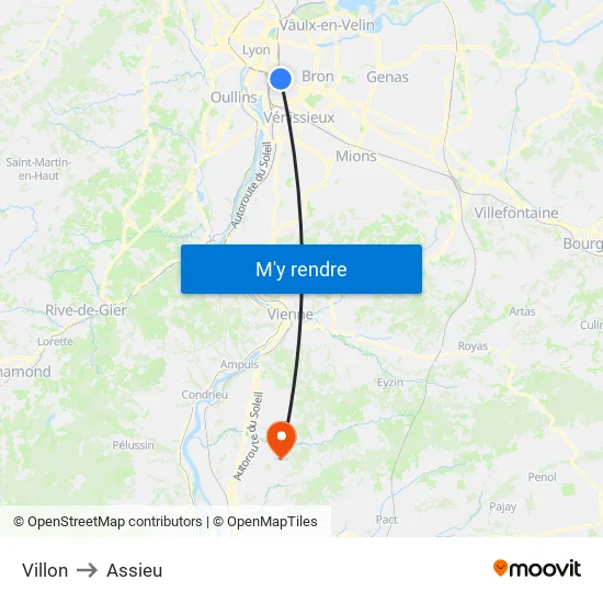 Villon to Assieu map
