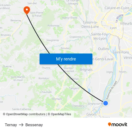 Ternay to Bessenay map