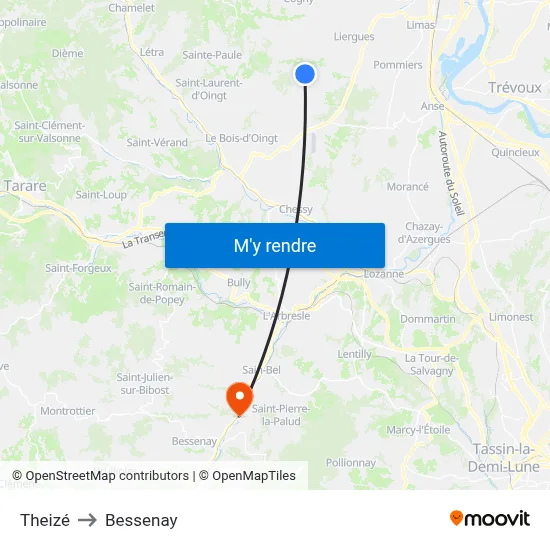 Theizé to Bessenay map