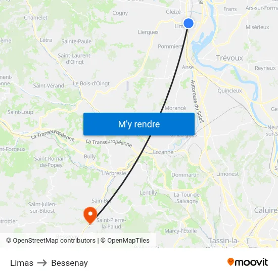 Limas to Bessenay map