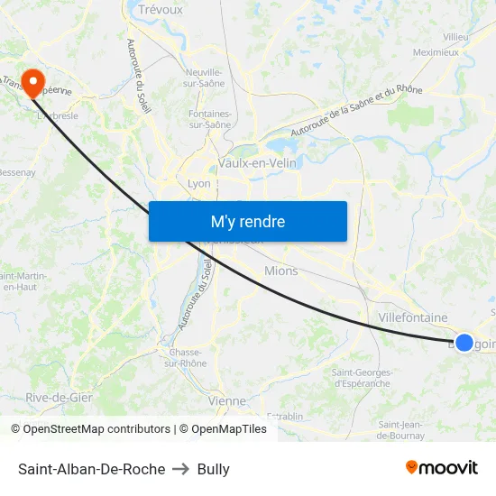 Saint-Alban-De-Roche to Bully map