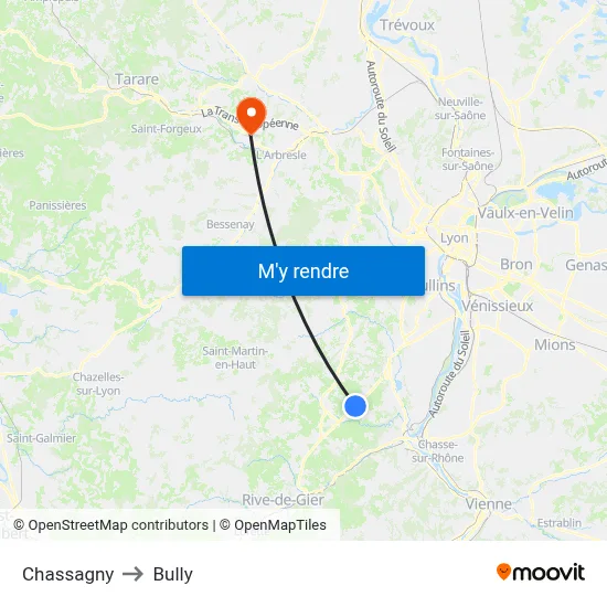 Chassagny to Bully map