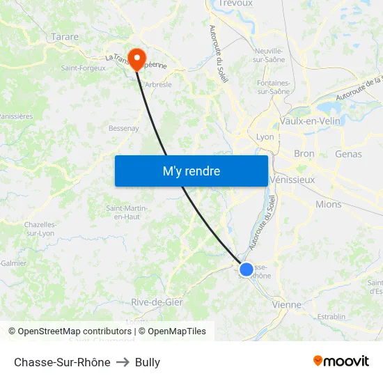 Chasse-Sur-Rhône to Bully map