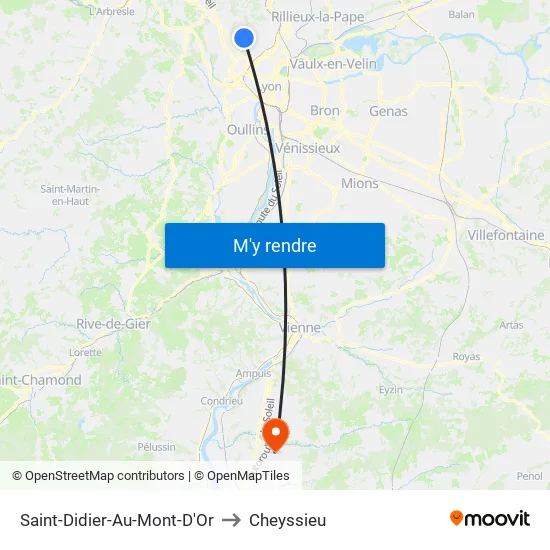 Saint-Didier-Au-Mont-D'Or to Cheyssieu map