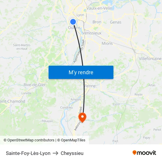 Sainte-Foy-Lès-Lyon to Cheyssieu map