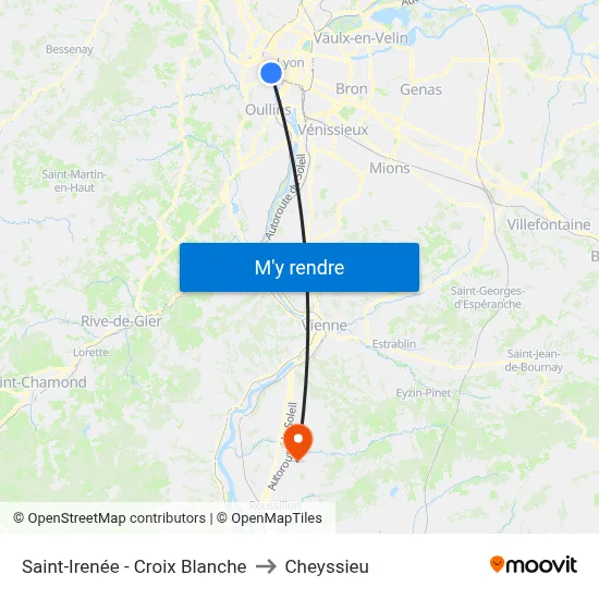 Saint-Irenée - Croix Blanche to Cheyssieu map