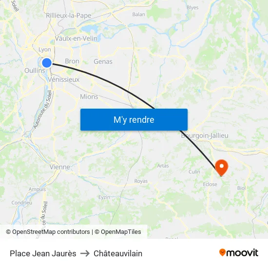 Place Jean Jaurès to Châteauvilain map