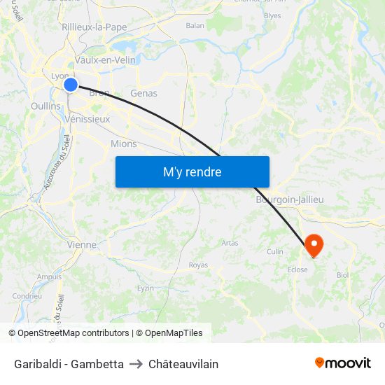 Garibaldi - Gambetta to Châteauvilain map