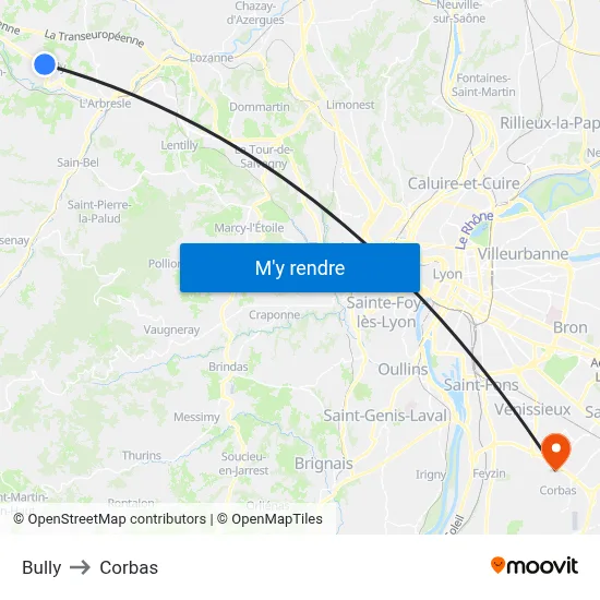 Bully to Corbas map