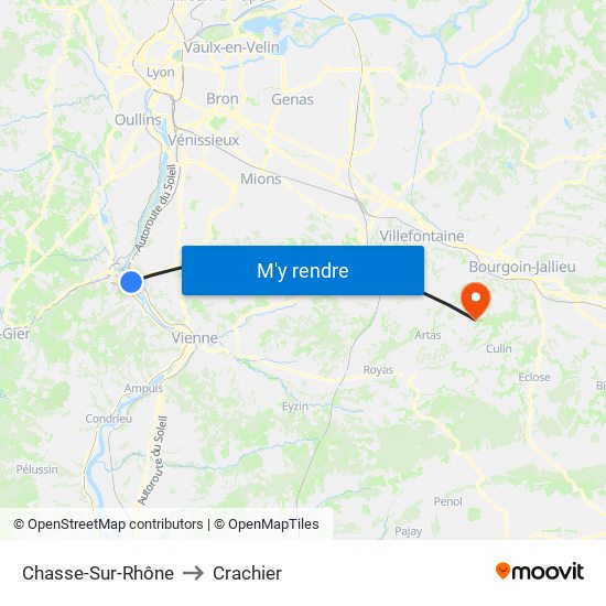 Chasse-Sur-Rhône to Crachier map