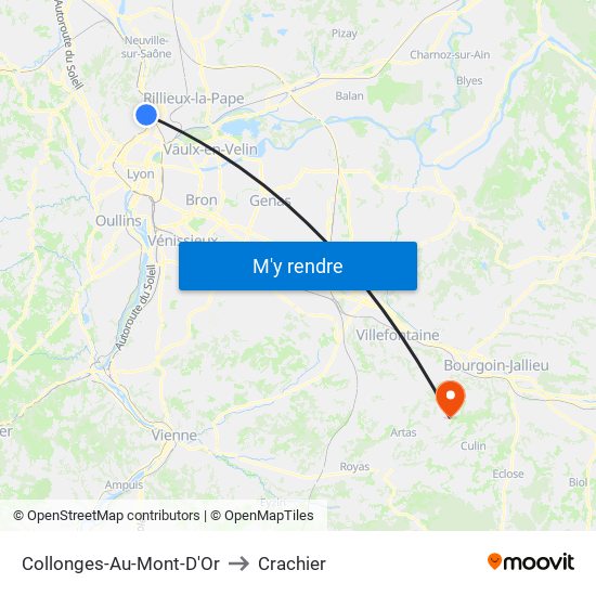 Collonges-Au-Mont-D'Or to Crachier map