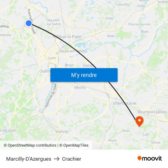 Marcilly-D'Azergues to Crachier map