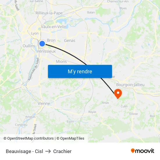 Beauvisage - Cisl to Crachier map