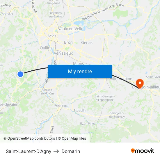 Saint-Laurent-D'Agny to Domarin map